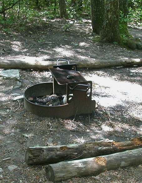 fire ring at Johns Spring Shelter on the Appalachian Trail near McAfee's Knob in Roanoke County