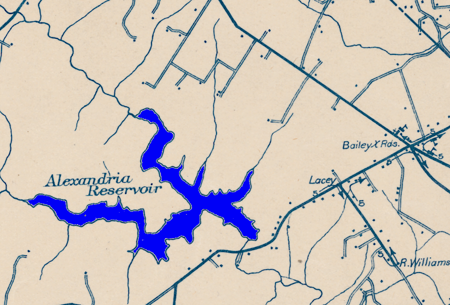 the Alexandria Reservoir is now known as Lake Barcroft