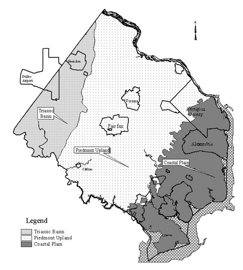 physiographic provinces in Fairfax County