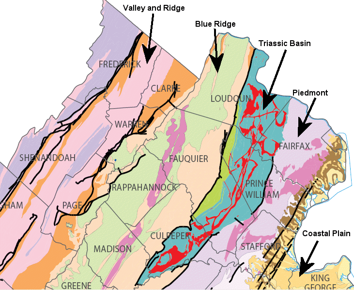 Generalized Geologic Map of Virginia