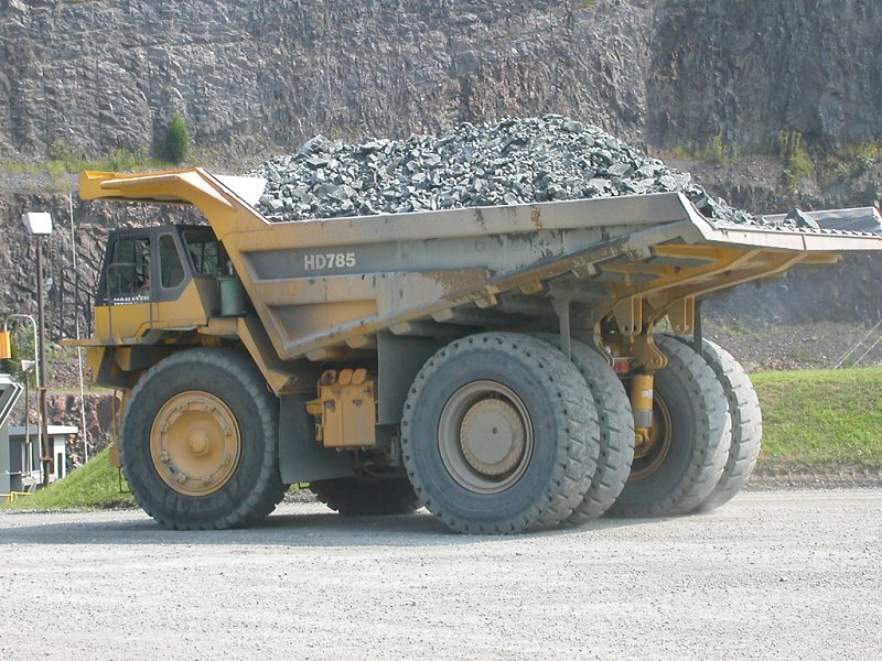 truck in diabase quarry