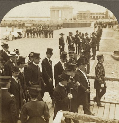 President Teddy Roosevelt spoke on opening day at the 1907 Jamestown Exposition