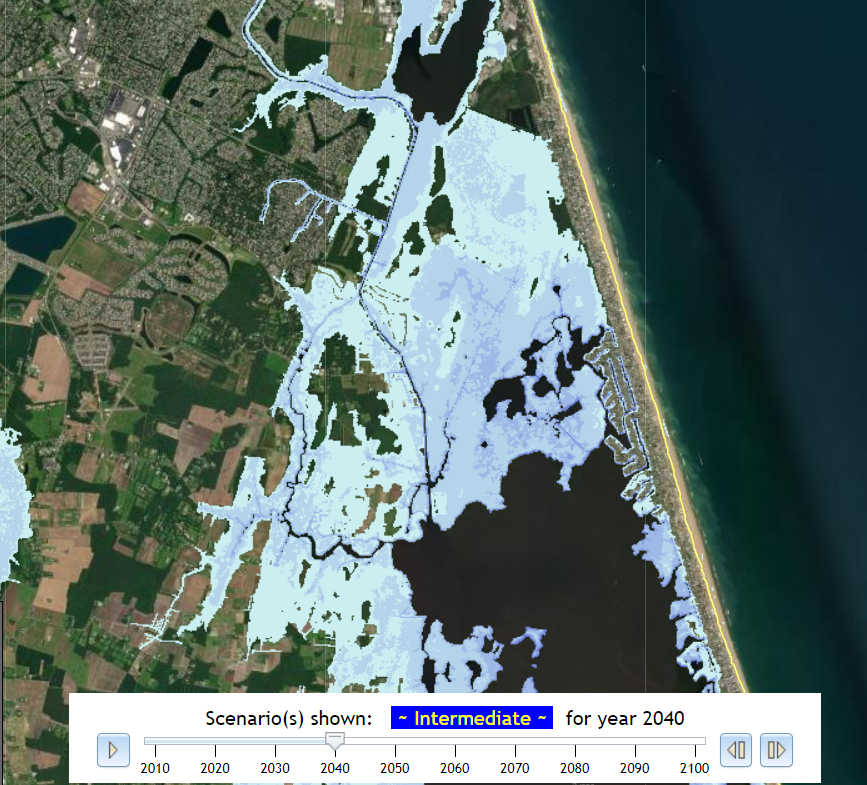 sea level rise could drown much of the marshland at Back Bay National Wildlife Refuge by 2040