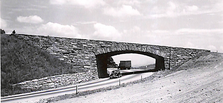 the Blue Ridge Parkway was built over US 250 with a grade-separated interchange