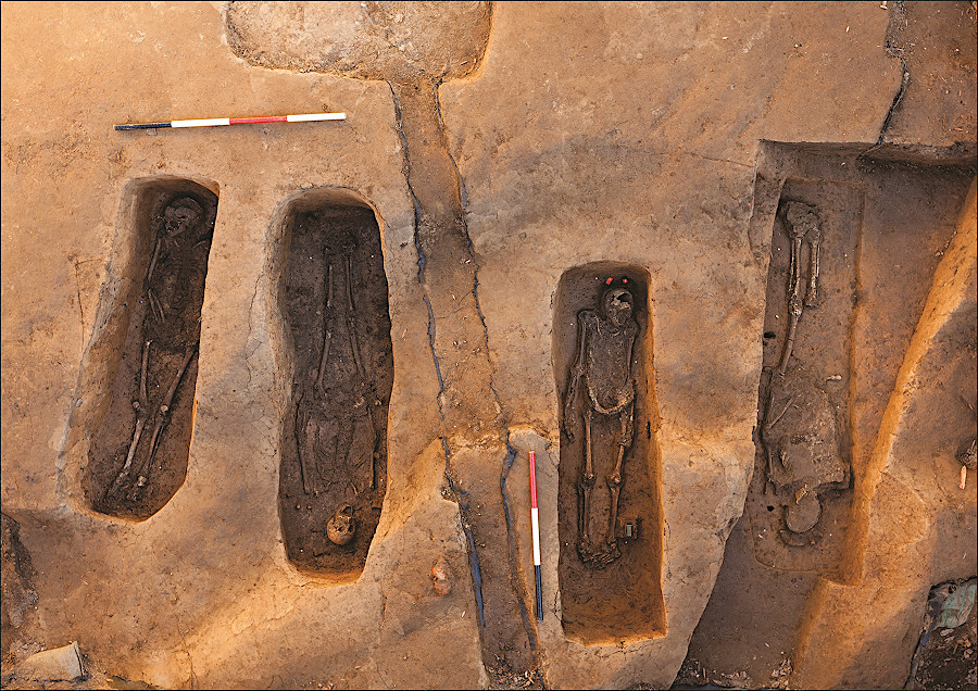 four graves of high-status colonists were excavated from the chancel within the historic Jamestown church