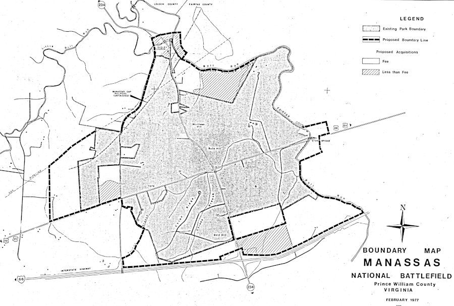 the National Park Service planned expansion of the boundaries of Manassas National Battlefield Park in 1977