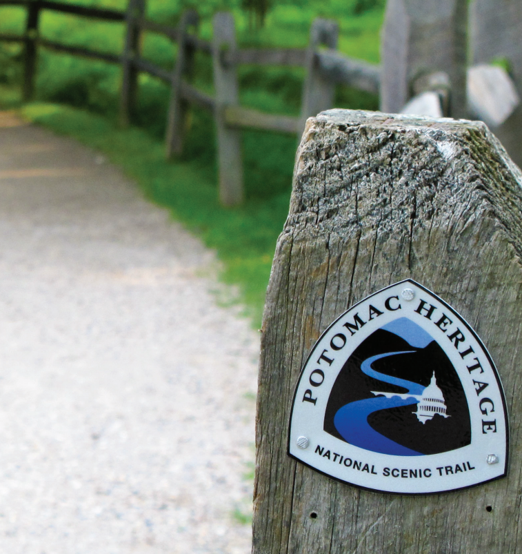 consistent signage identifies segments of the Potomac Heritage National Scenic Trail which are managed by different organizations