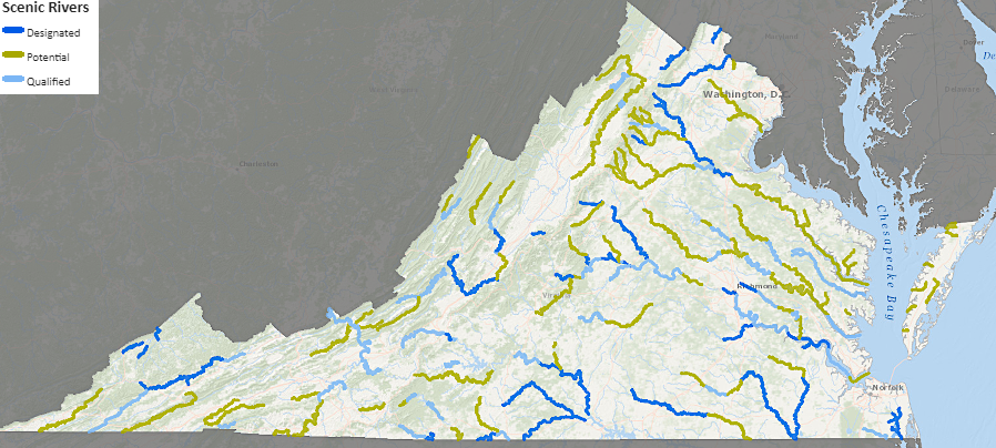 in 2021, there were 37 designated river segments in Virginia's Scenic River System