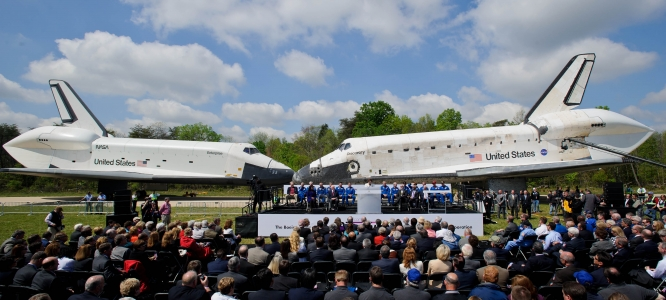 the space shuttle Enterprise was replaced with the Discovery in 2012 to help the Smithsonian's National Air and Space Museum Steven F. Udvar-Hazy Center at Dulles Airport attract even more aviation-oriented tourists