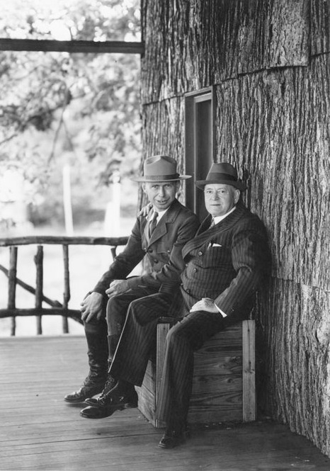 owner of Skyland Resort, George Freeman Pollock (right) with the superintendent of Shenandoah National Park, James R. Lasiter (left) in 1936
