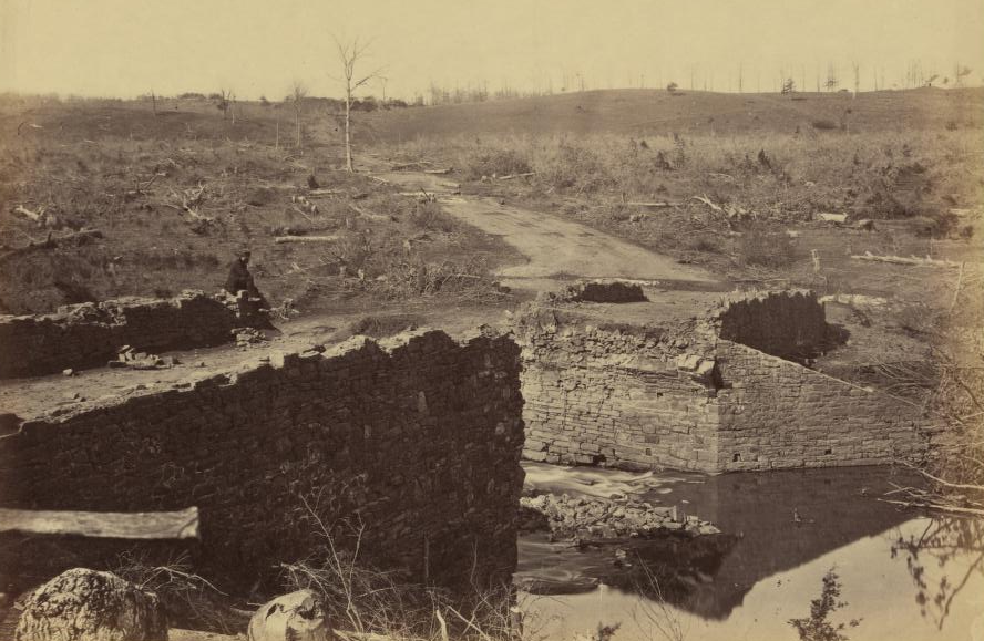 Confederates moving from Manassas to the Peninsula destroyed the Stone Bridge in March, 1862