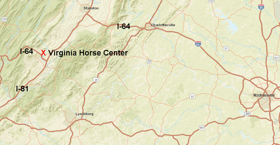 the Virginia Horse Center was located where land was inexpensive, horses were common - and I-65 and I-81 provided easy access from Maryland, Tennessee, and the Piedmont of Virginia