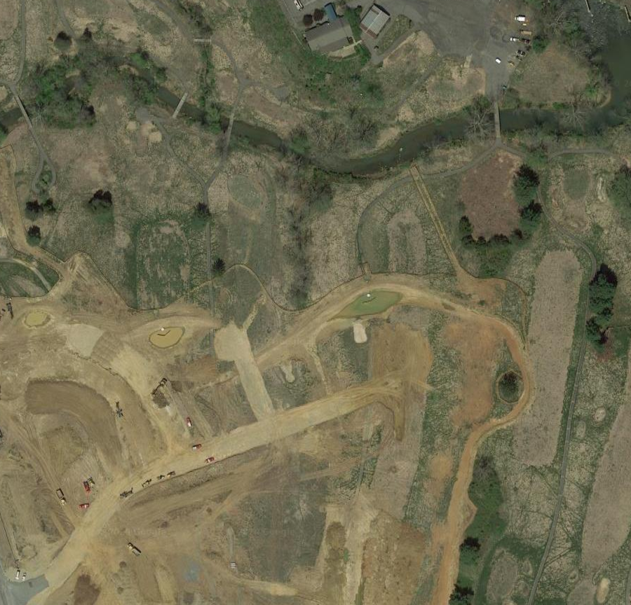 outline of holes at the former Goose Creek Golf Club in Loudoun County, being replaced by streets for Woodlands at Goose Creek subdivision in 2020