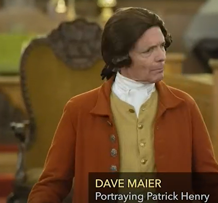 actors recreate Patrick Henry's Liberty or Death speech at St. John's Church in Richmond