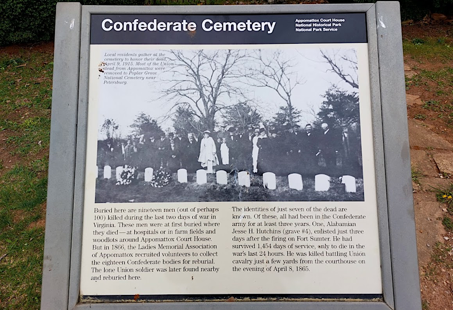 Confederate soldiers were exhumed and reburied  at Appomattox Court House