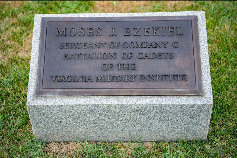 sculptor and Confederate veteran Moses Ezekiel is buried at the base of his Confederate Memorial in Arlington National Cemetery