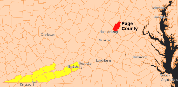 there is a burial cave in Page County, far from those in Southwest Virginia