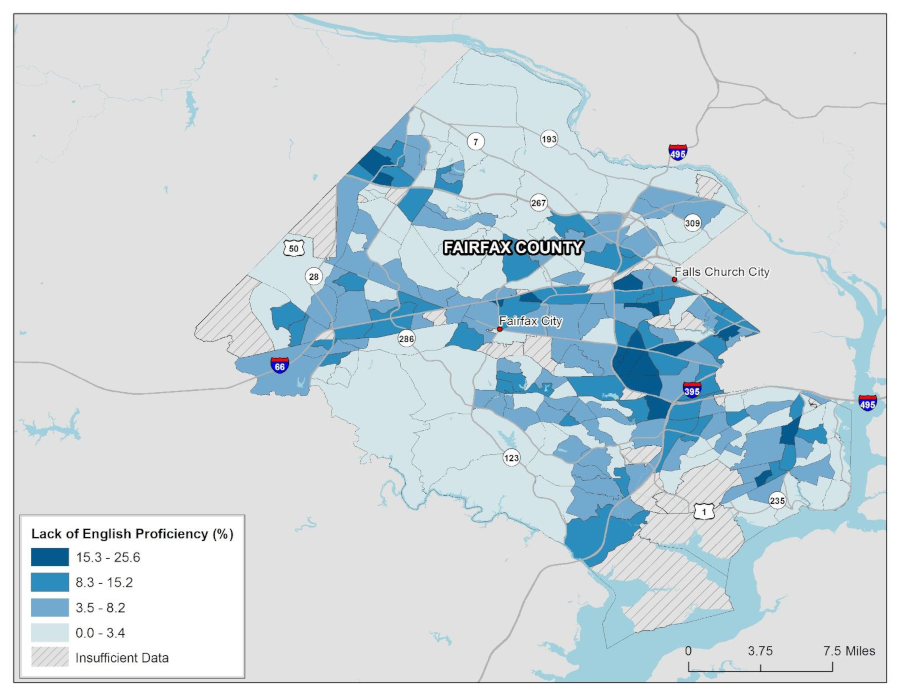 Lack of English Proficiency in Fairfax County and Fairfax City, 2009-2013