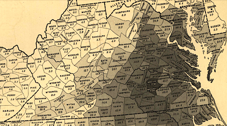enslaved people made up the majority of 32 counties in 1860