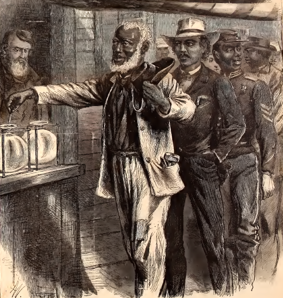 The First Vote - black Virginians could vote on October 22, 1867 for representatives to the convention that produced the 1869 Underwood Constitution