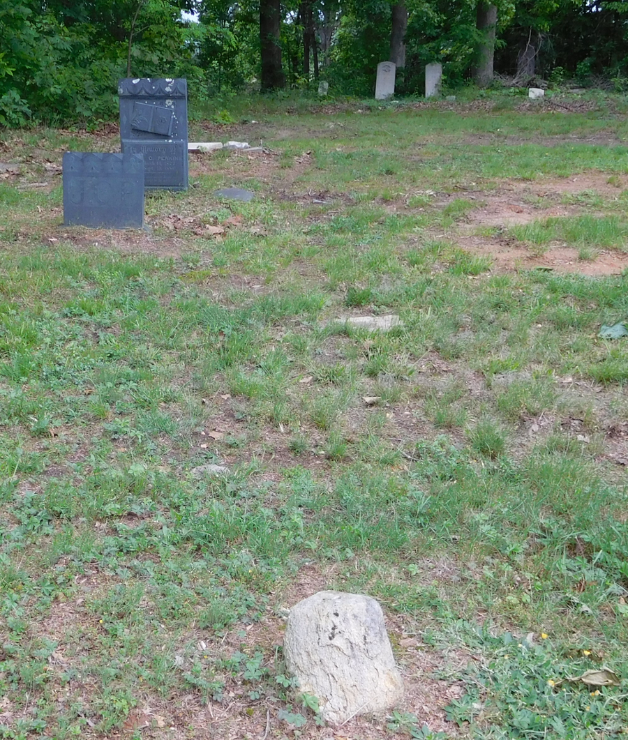 gravestones at Forks of Willis Church include fieldstone and slate