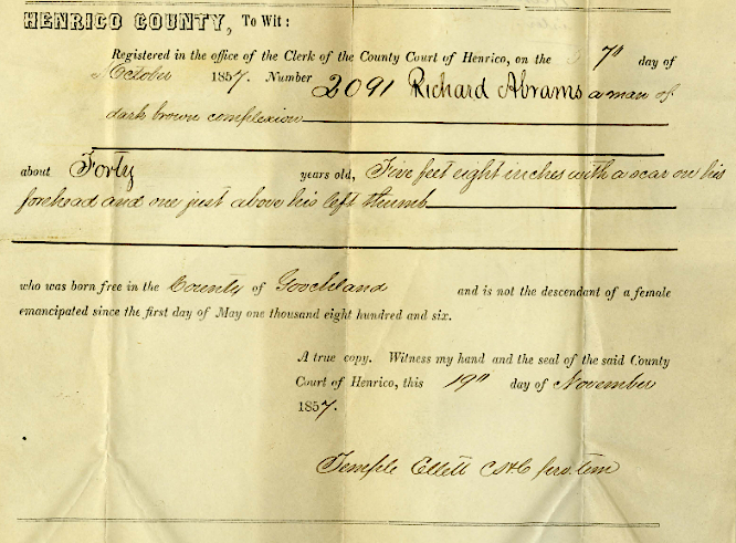 laws passed in 1793 and 1803 required county clerks to document every free negro or mulatto in a register