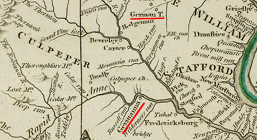 the first German immigrants who left Spotswood's Germanna established Germantown in Fauquier County