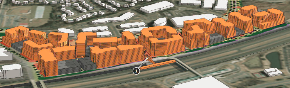 plans for high-density, multi-story dwellings north of Herndon-Monroe Metro station, in Metrorail Station Urban Development Area