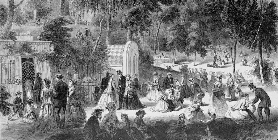 decorating the graves of the Confederate war dead at Hollywood Cemetery became an annual community event for the white community in Richmond