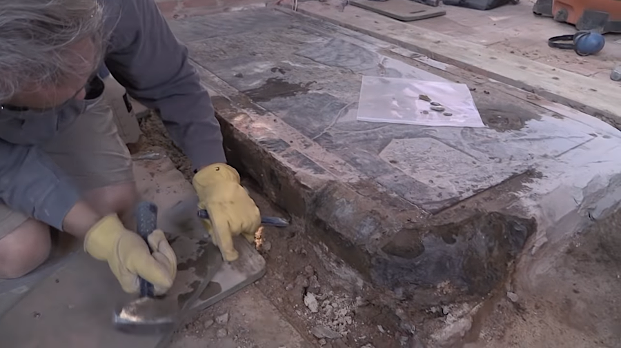 the oldest gravestone in Virginia was removed in 2017 for restoration