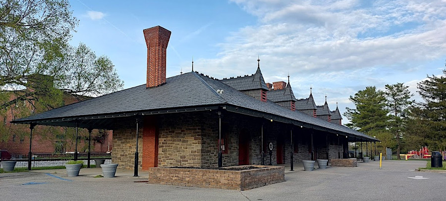 the restored Norfolk and Western Railway station in the Town of Pulaski