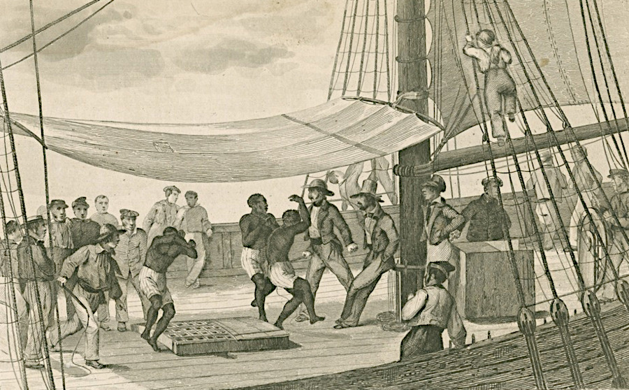 sailors could allow a few people at a time on deck, at different times during the transatlantic voyage