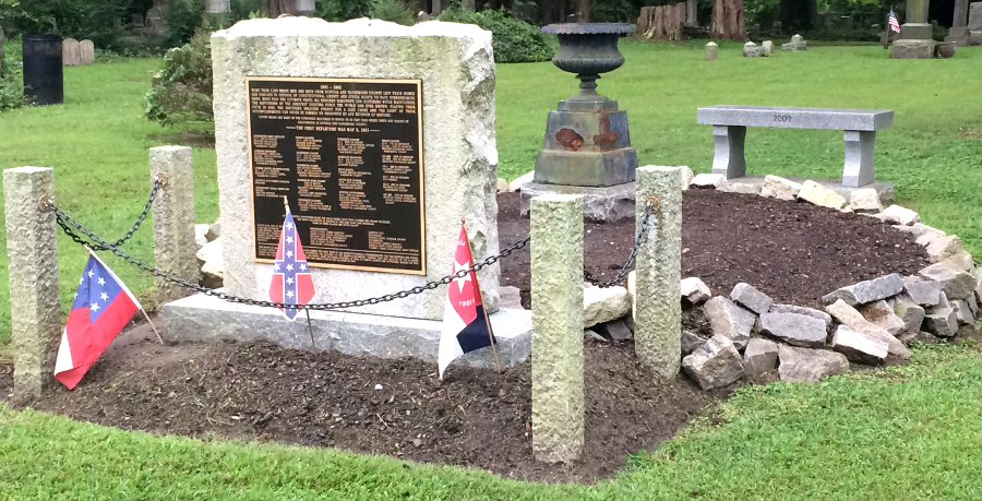 memorial for Confederate soldiers at the Cedar Hill Cemetery in Suffolk