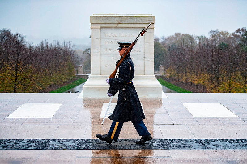 the Tomb of the Unknown Soldier is honored with a guard at all times