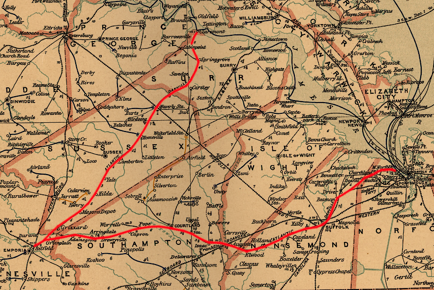 Atlantic & Danville Railroad in 1896