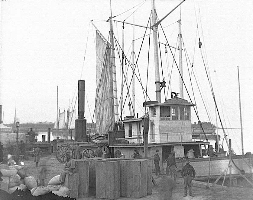 starting in 1862, Union steamships brought supplies to Aquia Landing for transport via the Richmond, Fredericksburg and Potomac Railroad to troops near Fredericksburg