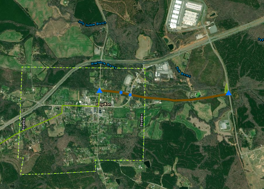 a segment of the Atlantic & Danville Railroad is now a gravel/rock dust trail near Boydton