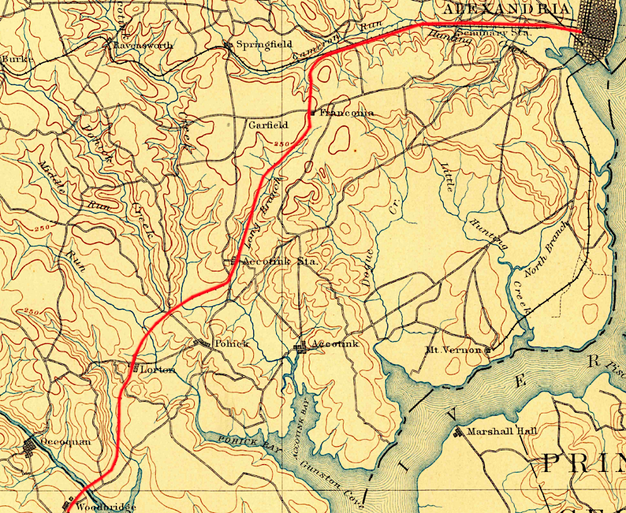 the northern portion of the Washington Southern Railway was the Alexandria and Fredericksburg Railway