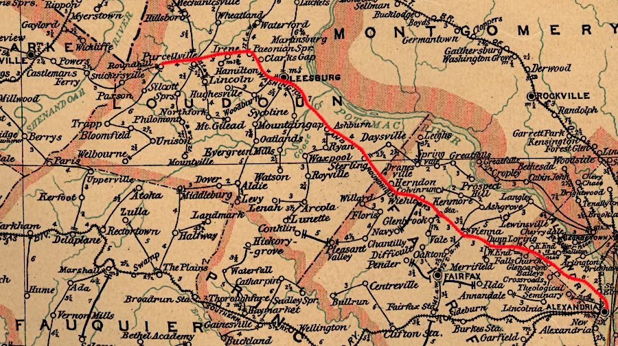 track ran from Alexandria to Round Hill in 1896