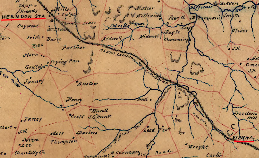long before Metrorail, Vienna and Herndon were stations on a railroad