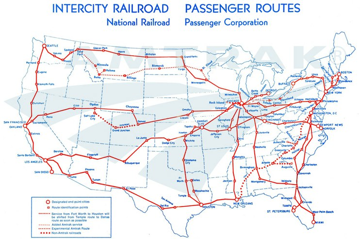 long distance Amtrak service began in 1971