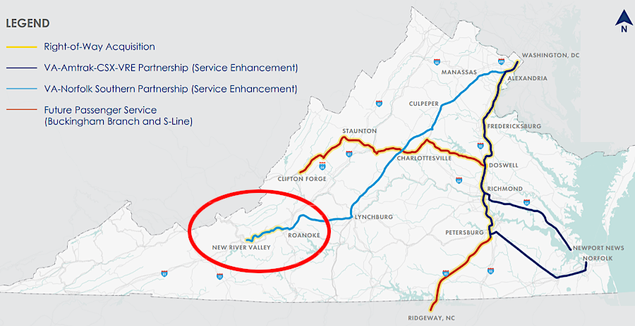 extending Amtrak service to Christiansburg was part of the statewide $3.7 billion Transforming Rail in Virginia initiative