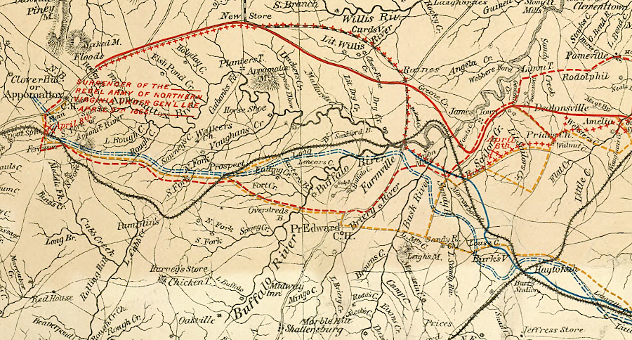 the Union Army captured the supplies on the South Side Railroad, then surrounded the Army of Northern Virginia