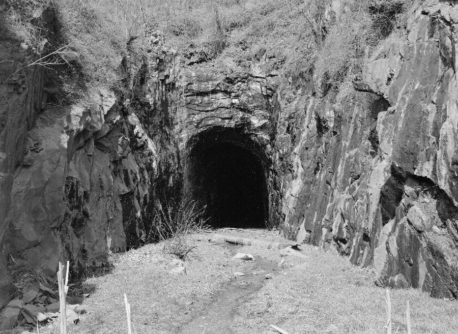 east portal of the Blue Ridge Tunnel, cut through the hard Catoctin Greenstone and opened in 1856