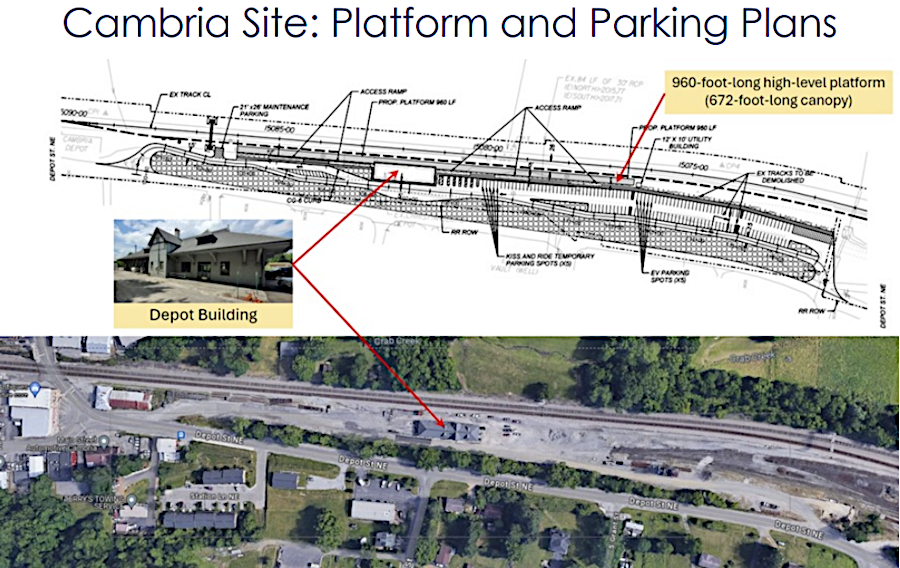 Norfolk Southern agreed to build the new platform and track required for a passenger rail stop at Cambria in Christiansburg