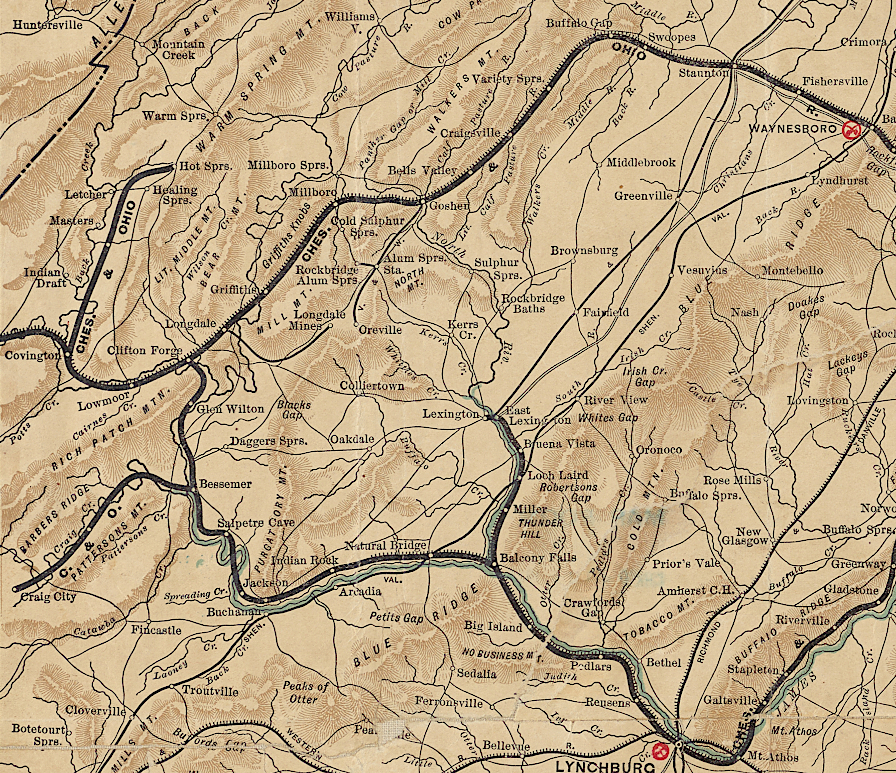 Chesapeake and Ohio (C&O) Railroad in western Virginia in 1891