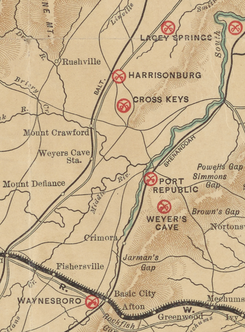 in 1891, there was no railroad connection between Elkton-Harrisonburg