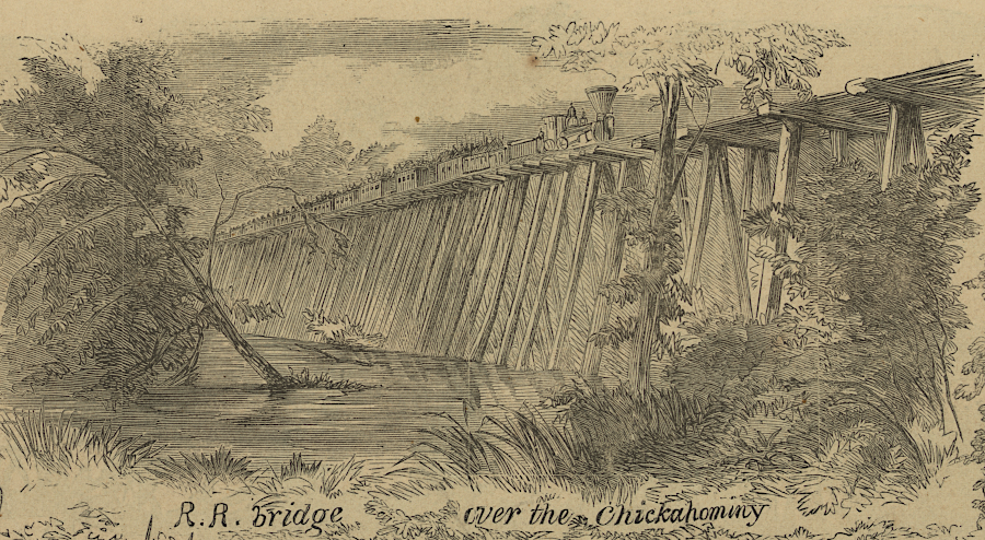 York River Railroad bridge over the Chickahominy River in March 1862
