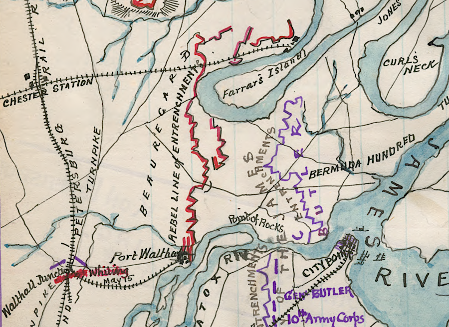 in 1867 the Clover Hill Railroad built three miles past Chester Station to the James River, opposite Osborne's Landing