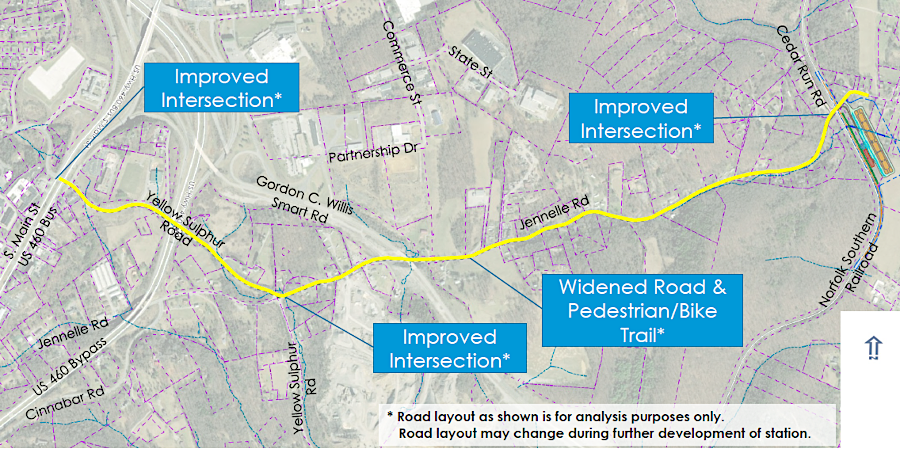the Ellett site would have required extensive investment in upgrading the access roads